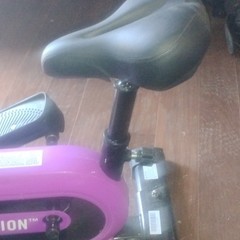 Fitnation Upright Exercise Bike Purple Adjustable Seat LCD-Display Time Calories