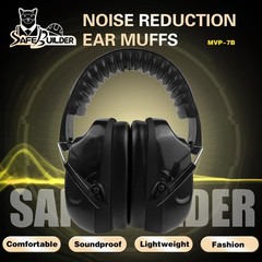 Safety Ear Muffs SNR 33dB Noise Reduction Black Earmuffs Adults Sound Proof F…