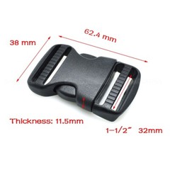 20-50mm Plastic Dual Adjustable Side Release Buckles for MOLLE Backpacks