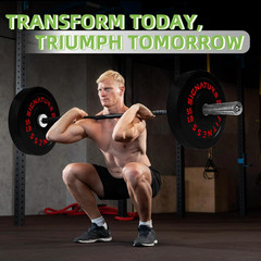 Fitvids Olympic Bumper Plates Set, 2&Prime; Weight Plates for Strength Training & Weig