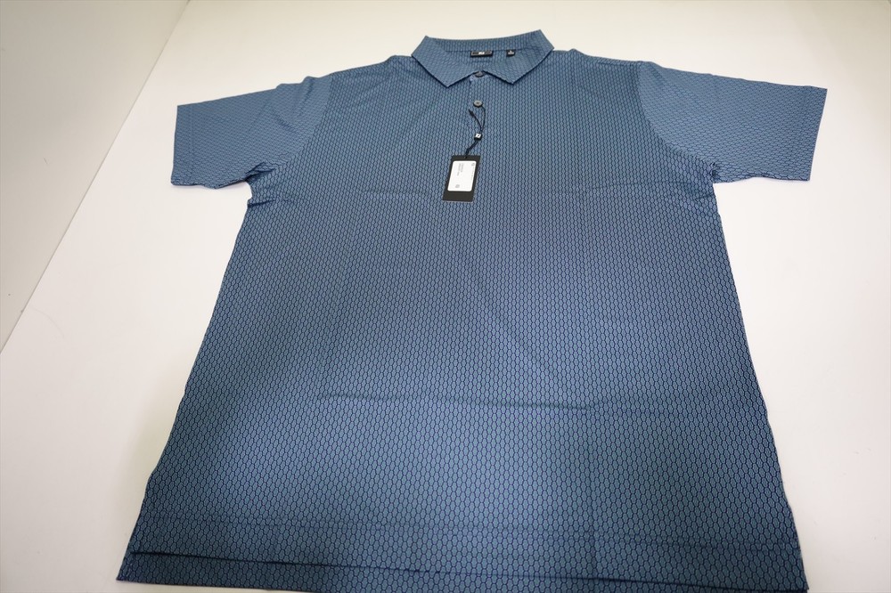 FootJoy Golf Bracket Print Polo Mens Size Large Navy Regular New INV13669529