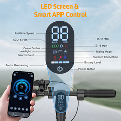 Adult Electric Scooter 500W Folding Commuter E-Scooter with APP 21MPH Fast Speed