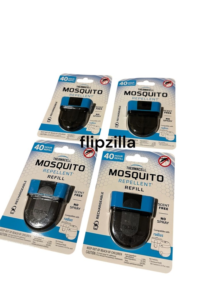 4x Thermacell Mosquito Repellent Refills 40 Hours 4 Pack Cartridges