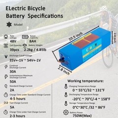 36V 48V 8AH/14AH/16AH/20AH Battery for 200W-1500W Ebike Electric Bicycle Bike
