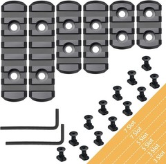 6 Pack Lock Picatinny Rail 3/5/7/9/11/13 Slot Set M-Lok Picatinny Rail