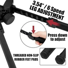 Adjustable Bipod MLOK Lightweight Stable Non-Slip Shock-Absorbing 7.5-10.6 Inch