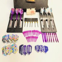 VTG 146 PCS Airmaster 6 Dart Set Case Extra Flights Shafts Points Plastic Steel