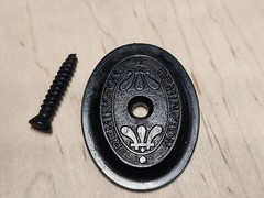 Factory OEM Remington scroll Pistol Grip cap with screw for restorations