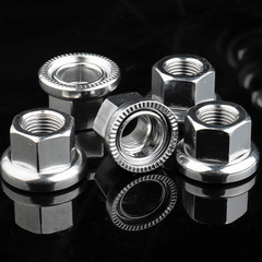 6Pcs Wheel Hub Nut Flanged Axle Nut 3 Sizes M8/3/8/M10 for Front and Rear Bike