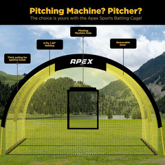 Portable 22Ft X 12Ft X 8Ft Baseball & Softball Batting Cage with Pitching Machin