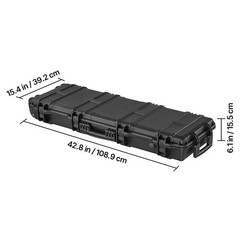 Uimoso Hard Rifle Case IP67 Waterproof Gun Storage with Customizable Foam Black
