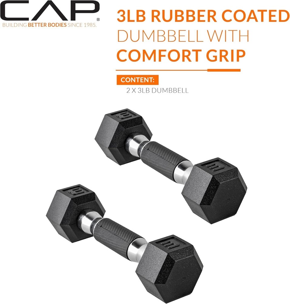 2x Dumbbells Pair Coated Rubber Dumbbell 3/5/8/10/12/15/20/25/30/35/40/45/50 LBS