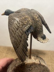 miniature flying mallard drake decoy sculpture vintage unknown