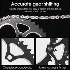WEST BIKING Road Bike Chainring 110BCD 34T/50T Tooth Plate 8/9/10/11 Speed Black