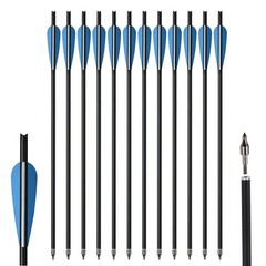 12PCS Crossbow Bolts Hunting 20In Carbon Arrows OD 8.8mm Archery Shooting Target