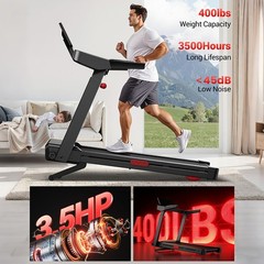 UMAY L10 Treadmill+20% Auto Incline,Extra-Wide Running Area,3.5HP Quiet Brushle