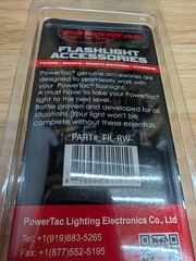 New Powertac 37mm Slip On Lens Color Flashlight Filter Red & Green 2 Piece
