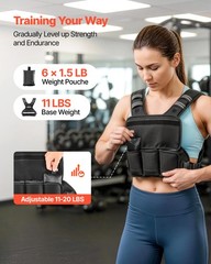VEVOR 11-20lb Adjustable Weighted Vest for Men Women Strength Training Running