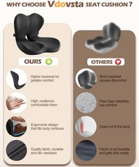 Vdovsta Ergonomic Seat Cushion for Tailbone & Low Back Pain Relief, model 001