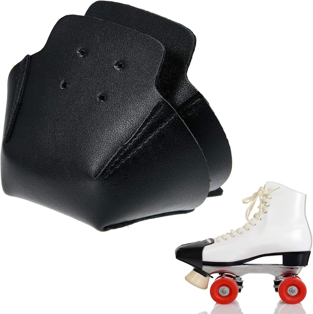 2 Pieces Roller Skate Toe Guards Artificial Leather Toe Guards Protectors for Qu