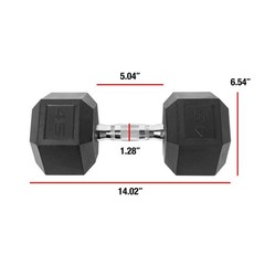 Set of 2 CAP Barbell Rubber-Coated Hex Dumbbells