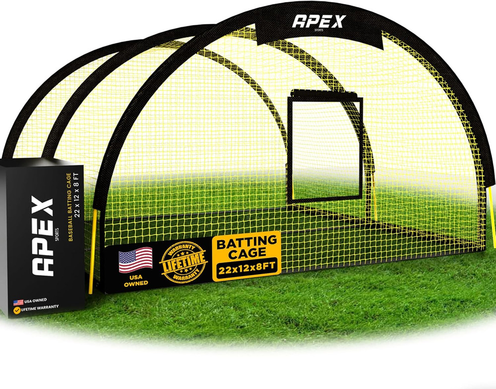 Portable 22Ft X 12Ft X 8Ft Baseball & Softball Batting Cage with Pitching Machin