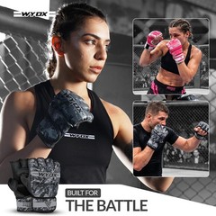 WYOX MMA Gloves Grappling Sparring, Boxing L/XL (8.2 – 10.6 inch), Grey Camo