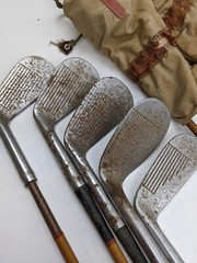 Vintage Antique Bristol Sam Parks Jr Golf Club Set Plastic Coated Steel Shafts