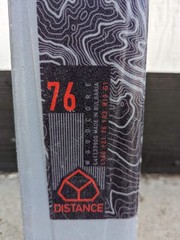 Salomon Distance 76 all mountain rocker skis with bindings, 160cm