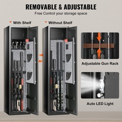 VEVOR Gun Safe Rifle Safe with Fingerprint & Digital Keypad Lock for 6 Rifles