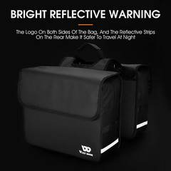WEST BIKING Waterproof Bike Double Pannier Bag Bicycle Rear Rack Pack Bag Black