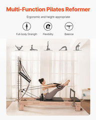 Versatile Pilates Reformer with Cadillac Tower, Jump Board & Mat for Home Use