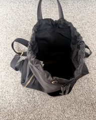 Marc Jacobs Black Nylon Backpack / Gold Hardware / Drawstring & Zip Pocket / New