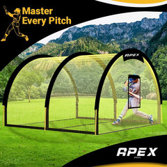Portable 22Ft X 12Ft X 8Ft Baseball & Softball Batting Cage with Pitching Machin