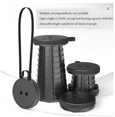 Folding Stool Portable Telescopic Chair Seat Camping Retractable Outdoor Fishing