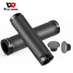 WEST BIKING Leather Bike Grips Lock-on Cycling Bicycle Handlebar Grips Black
