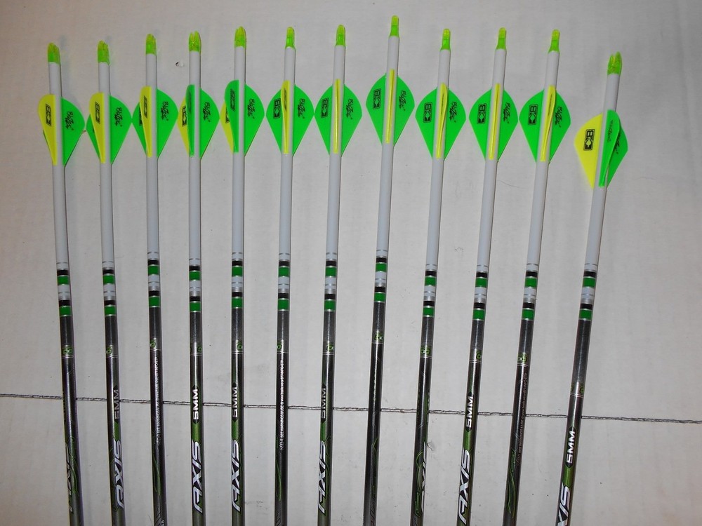 Easton Axis 340 5mm Hunting Carbon Arrows! Crested/Dipped Bohning Blazer Vanes