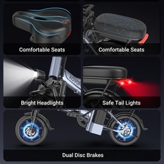 AOVOPRO EB60PRO Folding Electric Bike 500W 48V 15.6Ah 22mph Electric Bicycle
