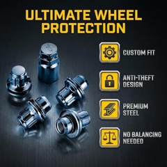 5pcs M12x1.5 Wheel Lock Nuts, 37mm Height, Flat Mag Seat, Only for Toyota OEM