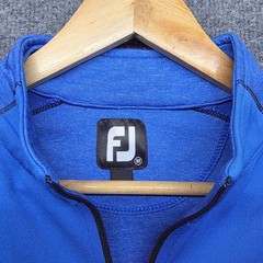 Footjoy FJ Mens Blue Quarter Zip Pullover Golf Shirt Thorntree Logo Size M