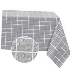 Rectangle Vinyl Tablecloth, 100% Waterproof Oil 54&Prime; x 78&Prime; (Rectangular) Grey