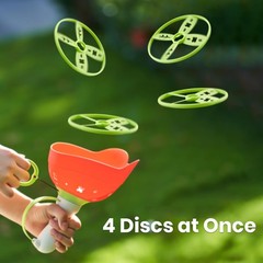Ivtivfu Flying Disc Launcher Toy (2 Packs), Manual Medium, 2pcs Launchers