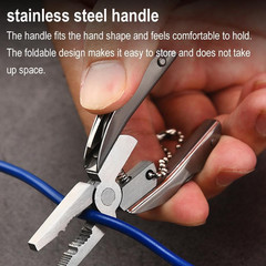 Portable Multi-Tool Pliers Combo Knife Bit ScrewDriver Keychain -Stainless Steel