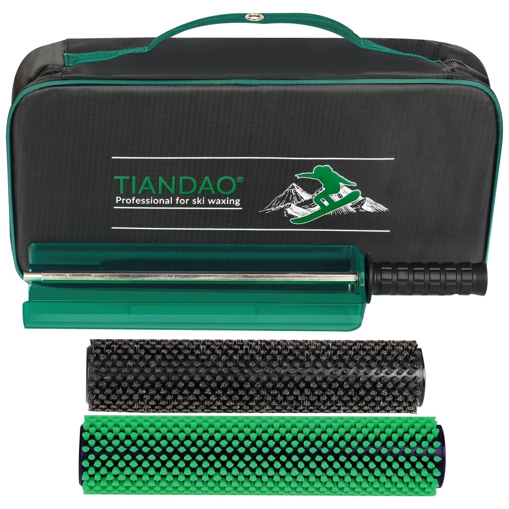 Ski Snowboard Roto Brush Kit with Quick-Change Axle 2 Professional Brushes: H…