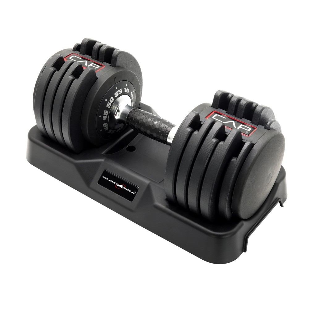 CAP Barbell 10-in-1, 55lb ADJUSTABELL® Dumbbell, (10 15 20 25 30 35 40 45 50 55