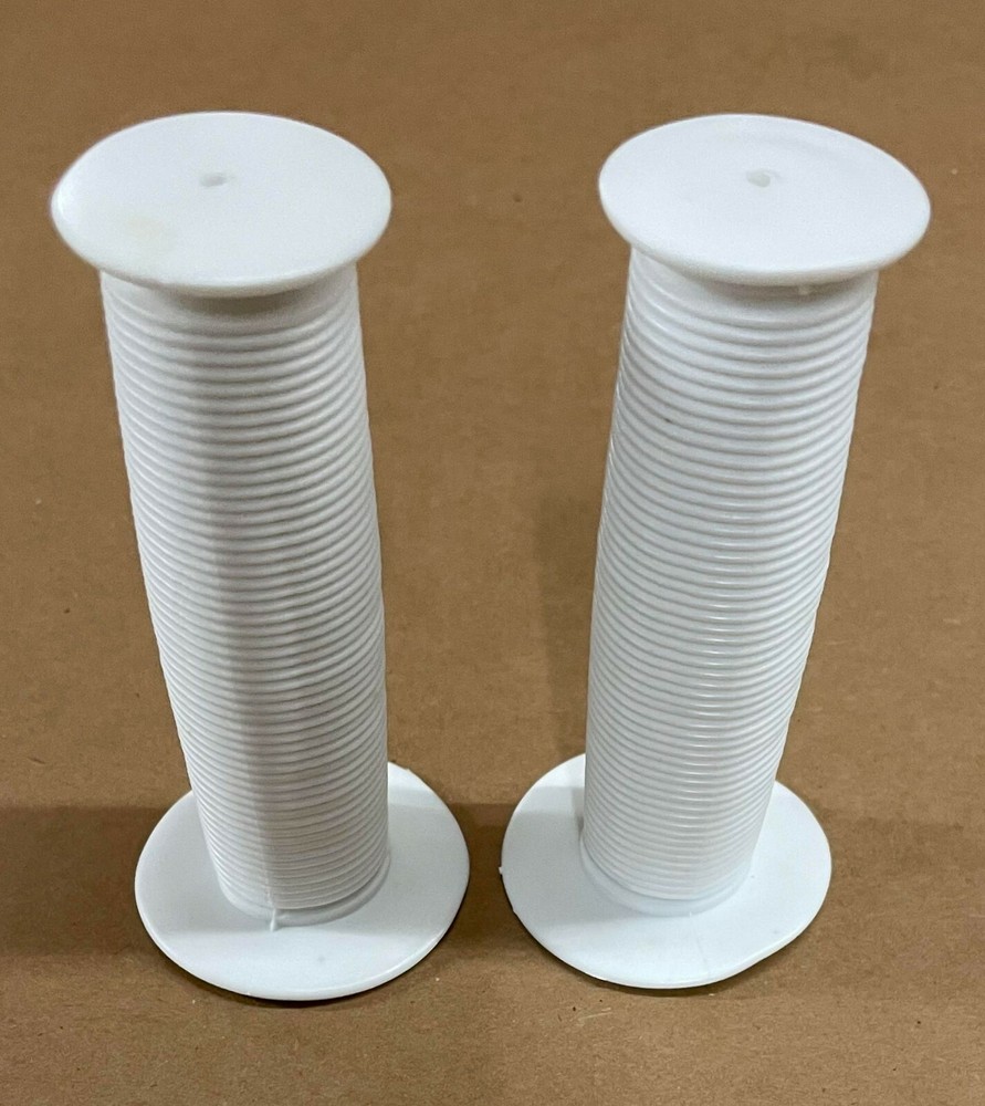 NEW! White Mushroom Bicycle Handlebar GRIPS Lowrider Cruiser Kids Bike Pair.