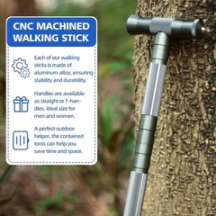 All-in-One Survival Hiking Stick – Adjustable to 43.5 Inches, Lightweight Design