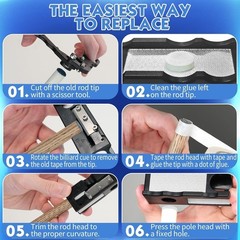 User-Friendly Pool Cue Tip Tool Kit with Stainless Steel Precision Blades