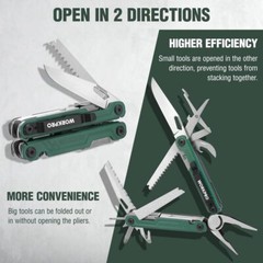 WORKPRO 18-in-1 Multi Tool Plier Stainless Steel Multitool Pocket Knife w/2 Lock