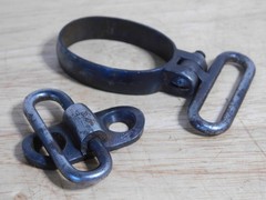Unknown Rifle Barrel Band Stacking Swivel & Matching Swivel, Winchester?, 4/48